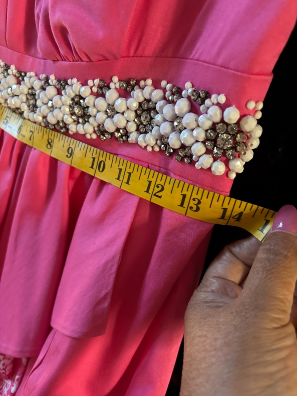 Lilly Pulitzer Pink Strapless Pearl-Embellished Faux-Wrap Dress - Picture 5 of 12